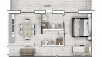 Plan d&#39;étage de la salle de bains et de l&#39;appartement