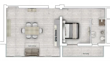 Plan d&#39;étage d&#39;un appartement avec plus d&#39;espace