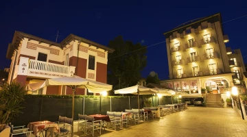 Hotel exterior...May night