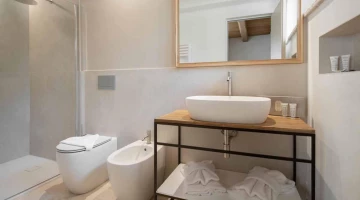 Private bathroom with shower cubicle