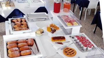 Sweet and savory breakfast buffet