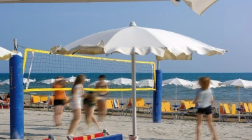 Beach volleyball court on the beach