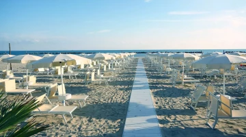 The private beach