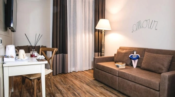 Zona soggiorno in junior suite