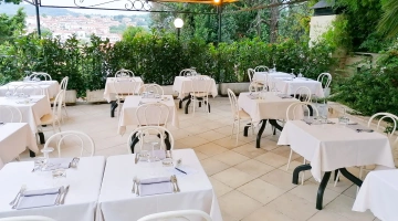 Tables on the terrace
