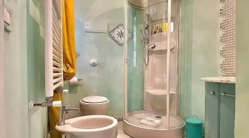 Private bathroom with shower box