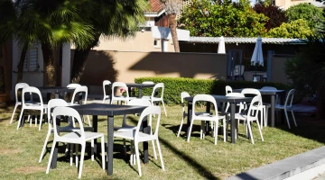 Garden with tables