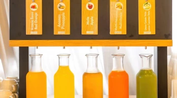 Fresh fruit juices for breakfast