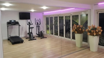 Gym with treadmill and exercise bike