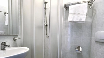 Private bathroom with shower box