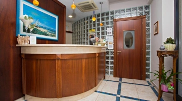 Reception desk in the lobby