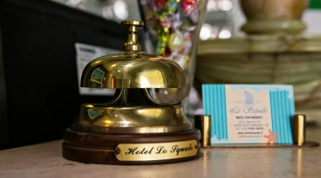 Detail of the reception counter