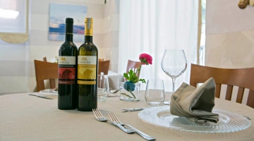 Table set in the restaurant room