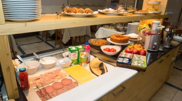 Buffet breakfast with sweet and savory specialties