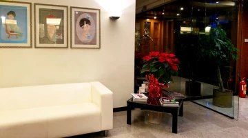 Reception area with sofa
