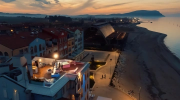 Panoramic terrace at night