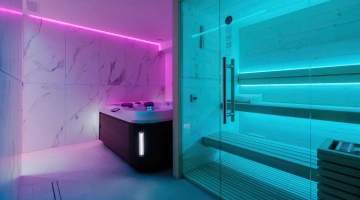 Spa with sauna and hot tub