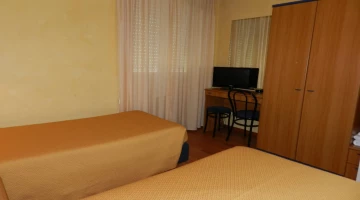 Standard double room with single beds and TV