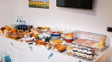 Sweet and savory breakfast buffet