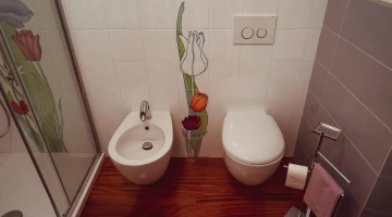 Bathroom in the triple room La Magnum