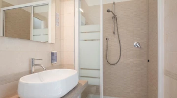 Bathroom with shower cubicle in the Suite