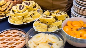 Buffet with sweet products
