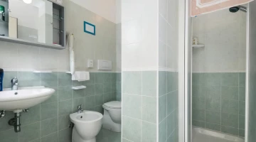 Bathroom with shower box