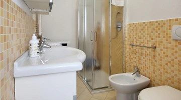Bathroom with shower box