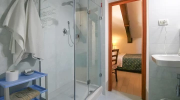 Private bathroom with shower box