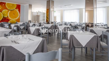 The air-conditioned restaurant room