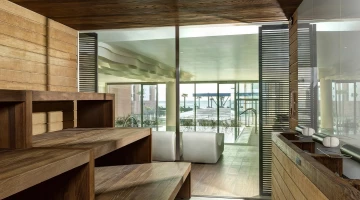 Sauna inside the wellness center