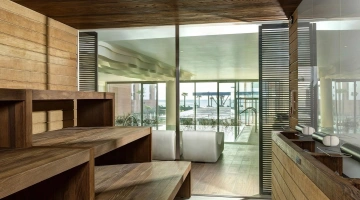 Sauna à l'intérieur du centre de bien-être