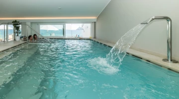 Hydromassage pool in wellness area