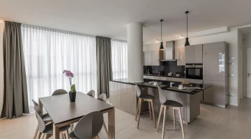 Deluxe three-room apartment with island
