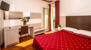 Minibar and desk in the room