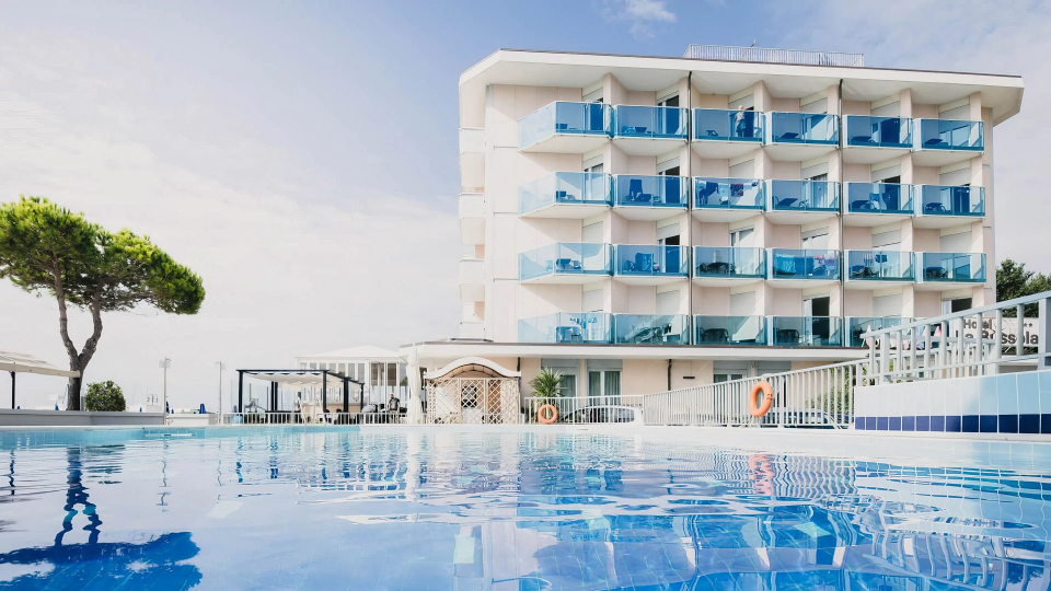 Exterior of the structure and swimming pool