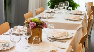 Tables set in the room