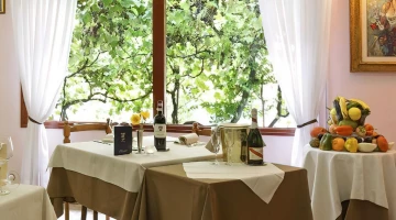 Restaurant room set up for meals