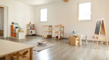 Children&#39;s area with games