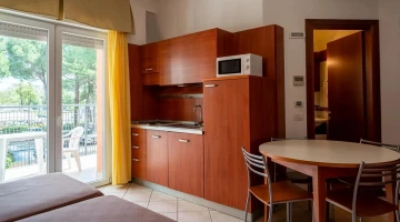 Equipped kitchen in the apartment