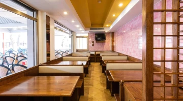 Interior restaurant tables