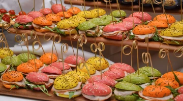Buffet of assorted sandwiches