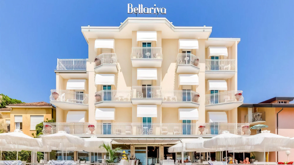Beach side hotel facade