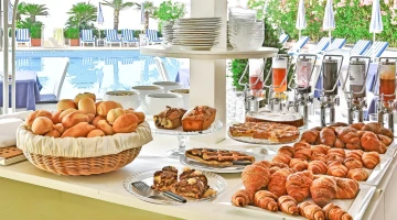Breakfast buffet by the pool