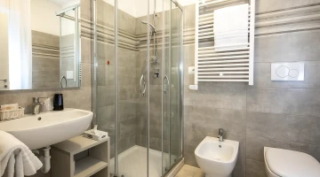 Private bathroom with shower cubicle