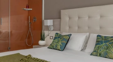 Chambre avec douche ouverte