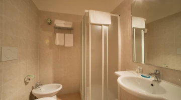 Private bathroom with shower box