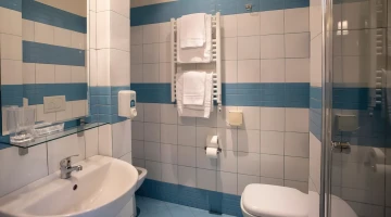 Bathroom with shower box