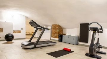 Fitness area with equipment