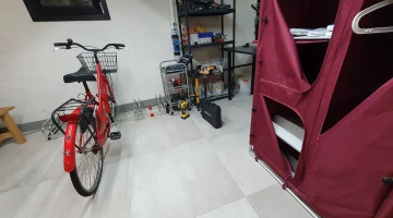Internal bike shed and workshop